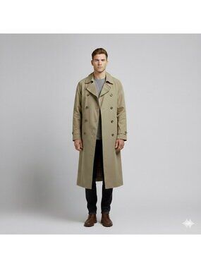 Vintage Burberry Khaki Light Trench Coat - 38R / L-XL